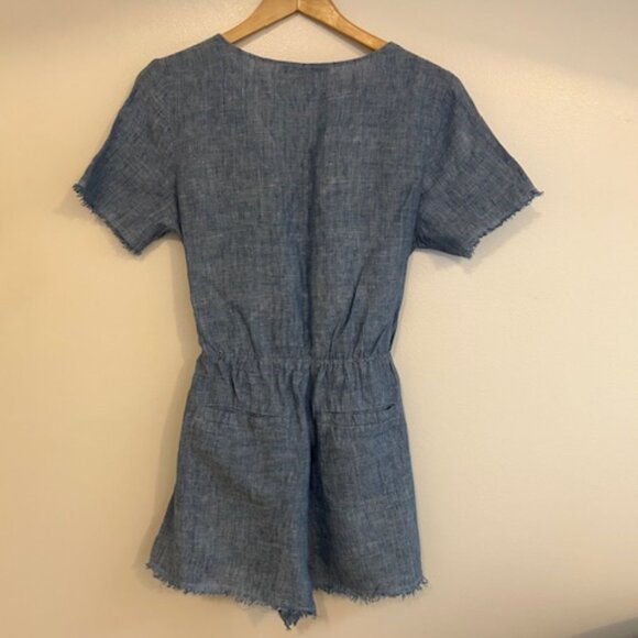 Anthropologie Sanctuary X Montana Front Tie Chambray Romper- Size Medium - Picture 6 of 9